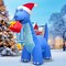 GOOSH 8FT Animated Blue Dinosaur Inflatable with Nodding Head and LED Lights